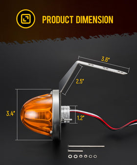 Partsam light beside ruler showing compact size and easy fit benefit
