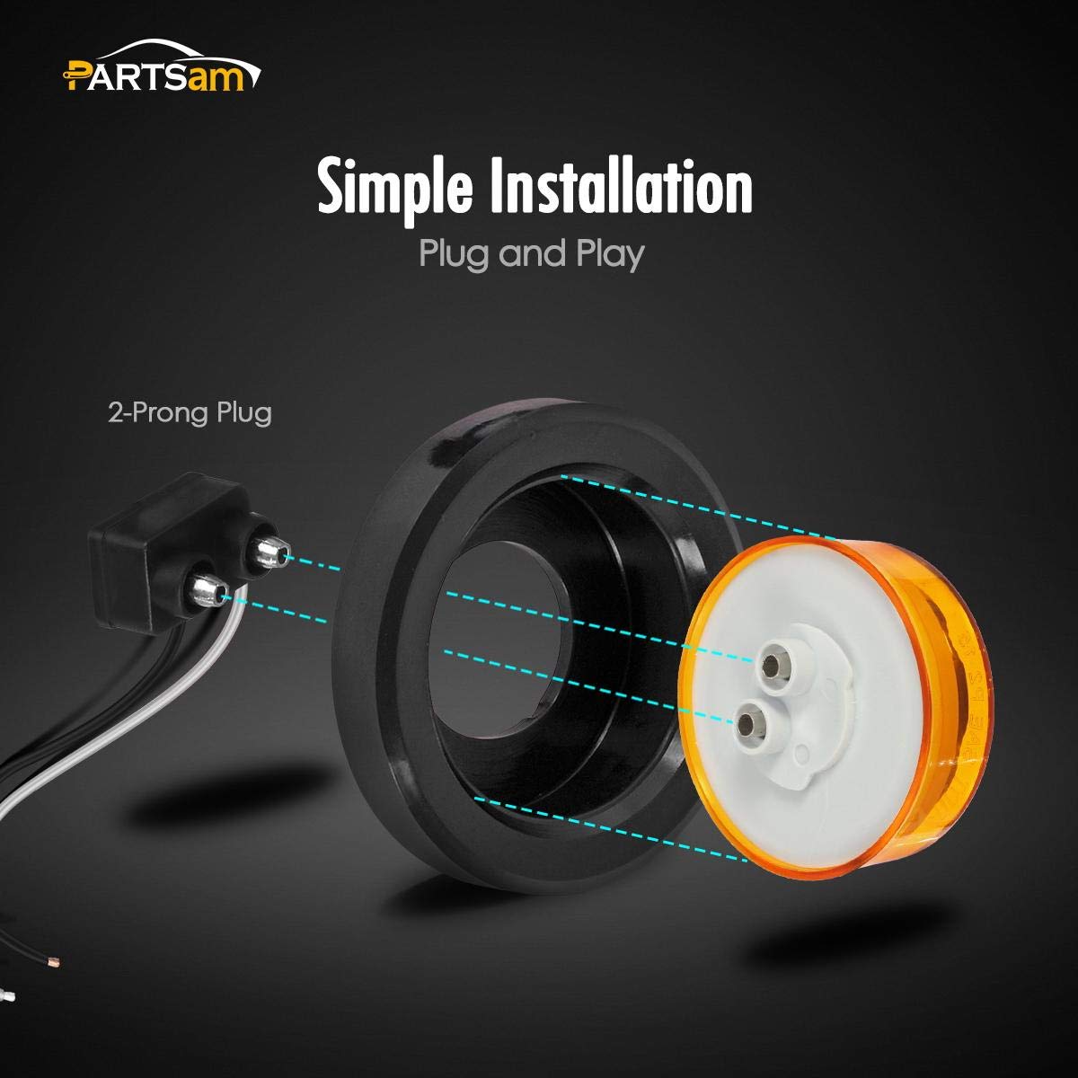 Partsam waterproof light submerged on boat trailer demonstrating IP67 protection benefit