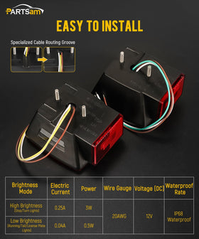 Partsam wiring color codes and leads for simple quick installation