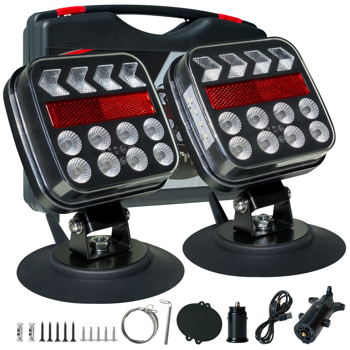 PARTSIBY front-mounted trailer light showing clear brake illumination