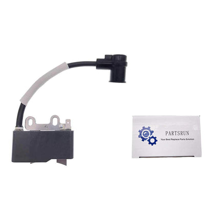 PARTSRUN ignition coil front view showing mounting holes and spark tower for easy replacement
