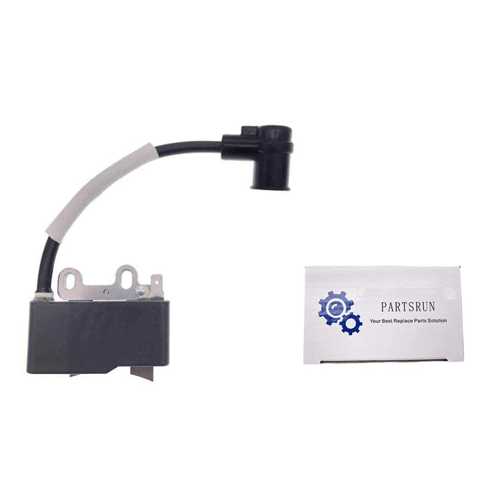 PARTSRUN ignition coil front view showing mounting holes and spark tower for easy replacement