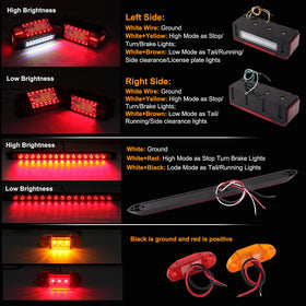 Partswcgg 13.8-inch LED tail bar front view highlighting clear brake and turn visibility