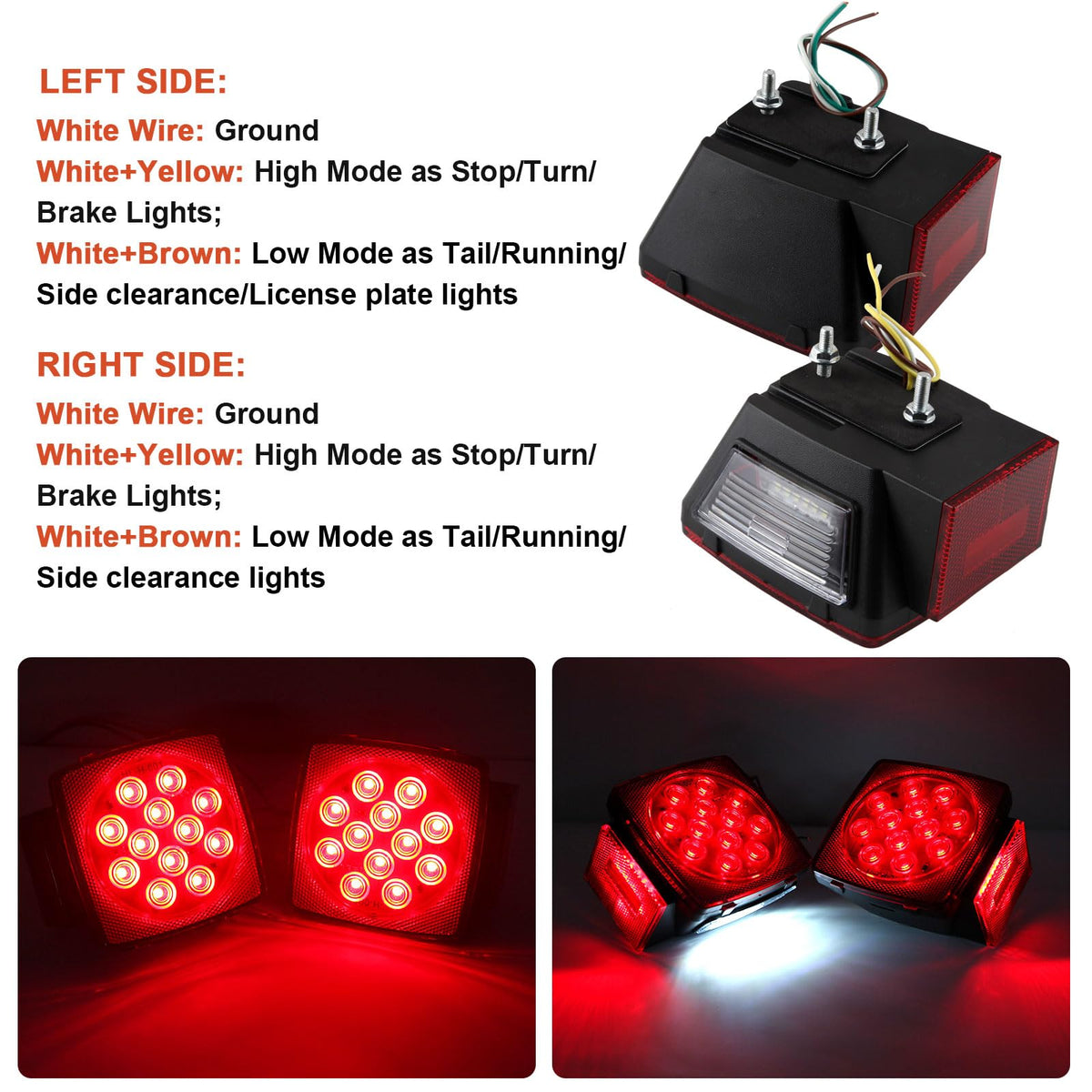 Partswcgg 15-inch third brake light bar showing clear signaling and wide visibility