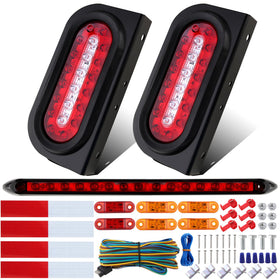Partswcgg front view of 6-inch oval tail light showing bright LEDs for improved visibility