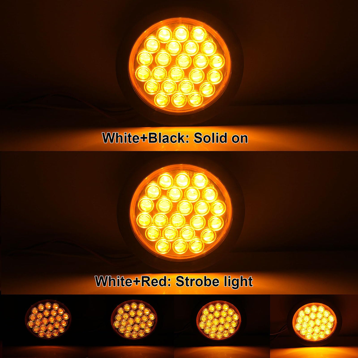 Partswcgg close-up of 24 LED chips demonstrating high visibility and low power draw