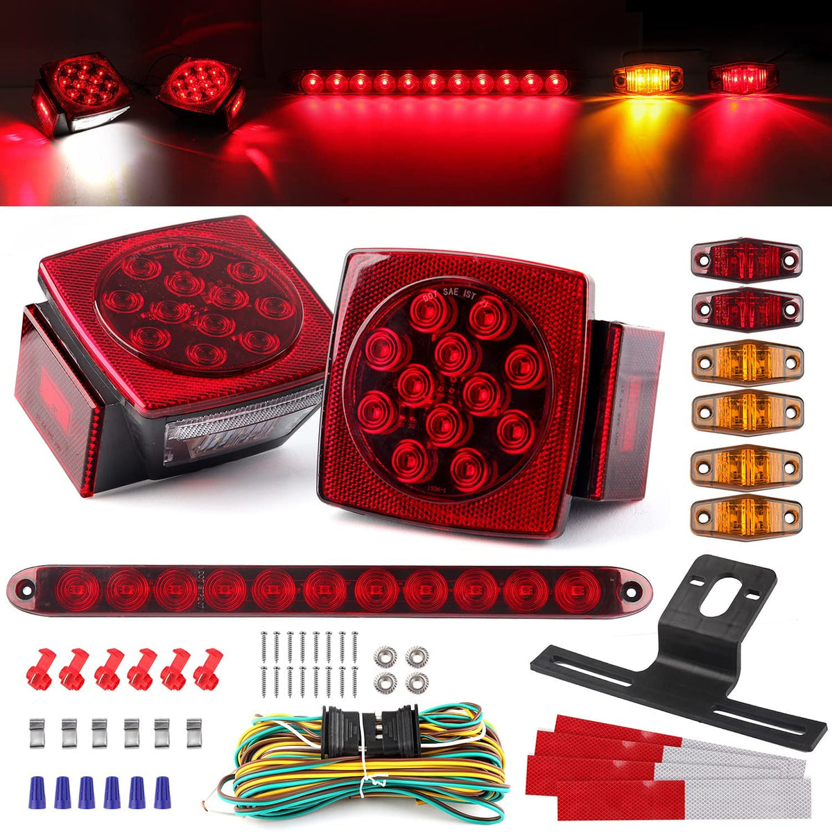 Partswcgg square rear combo tail light front view shows compact visibility benefit