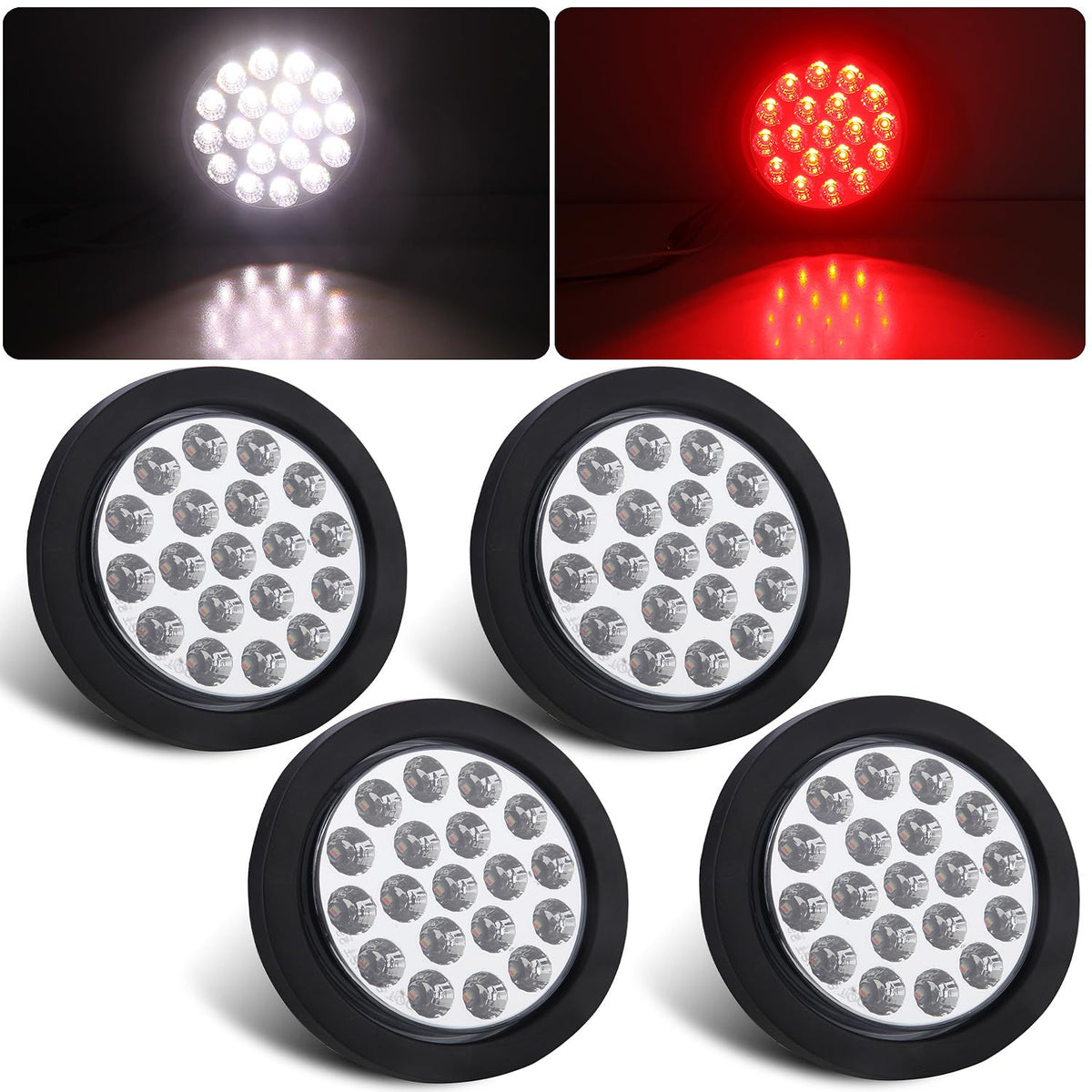 Partswcgg front face 4-inch dual LED light showing clear signaling