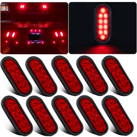 Partswcgg front view of 6-inch oval LED tail light showing sealed design and quick fit