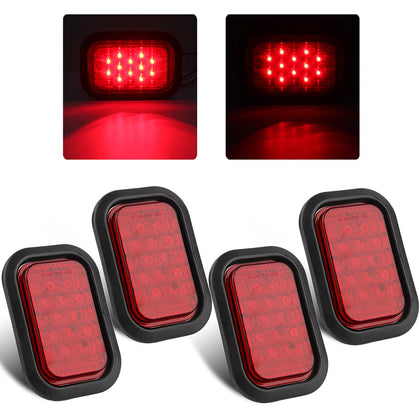 Partswcgg front view red LED tail light showing clean face and brightness benefit