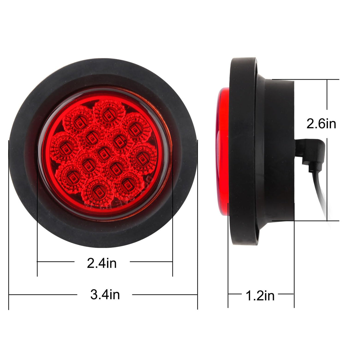 Partswcgg installed on trailer side at night showing enhanced visibility to other drivers
