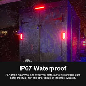 Partswcgg installed trailer lights glowing at night for clearer stop and backup indication