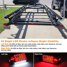 Partswcgg license plate bracket mounted with illuminated plate for nighttime compliance
