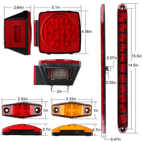 Partswcgg square rear tail light closeup demonstrating bright multifunction LEDs