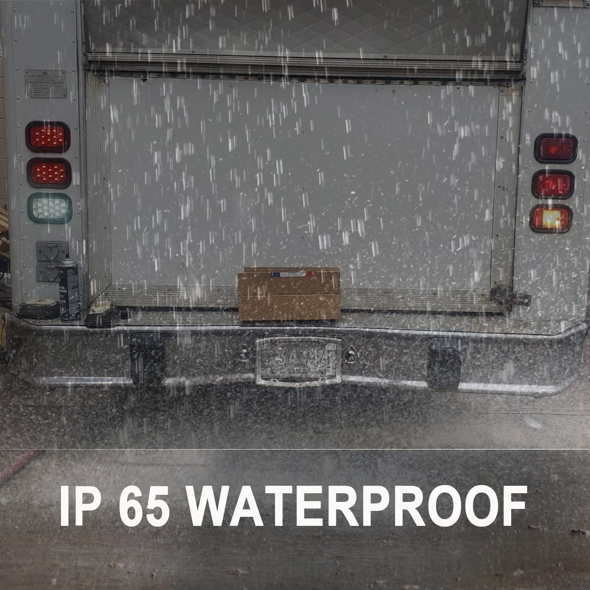 Partswcgg tail light shedding water in rain showing IP67-style protection benefit