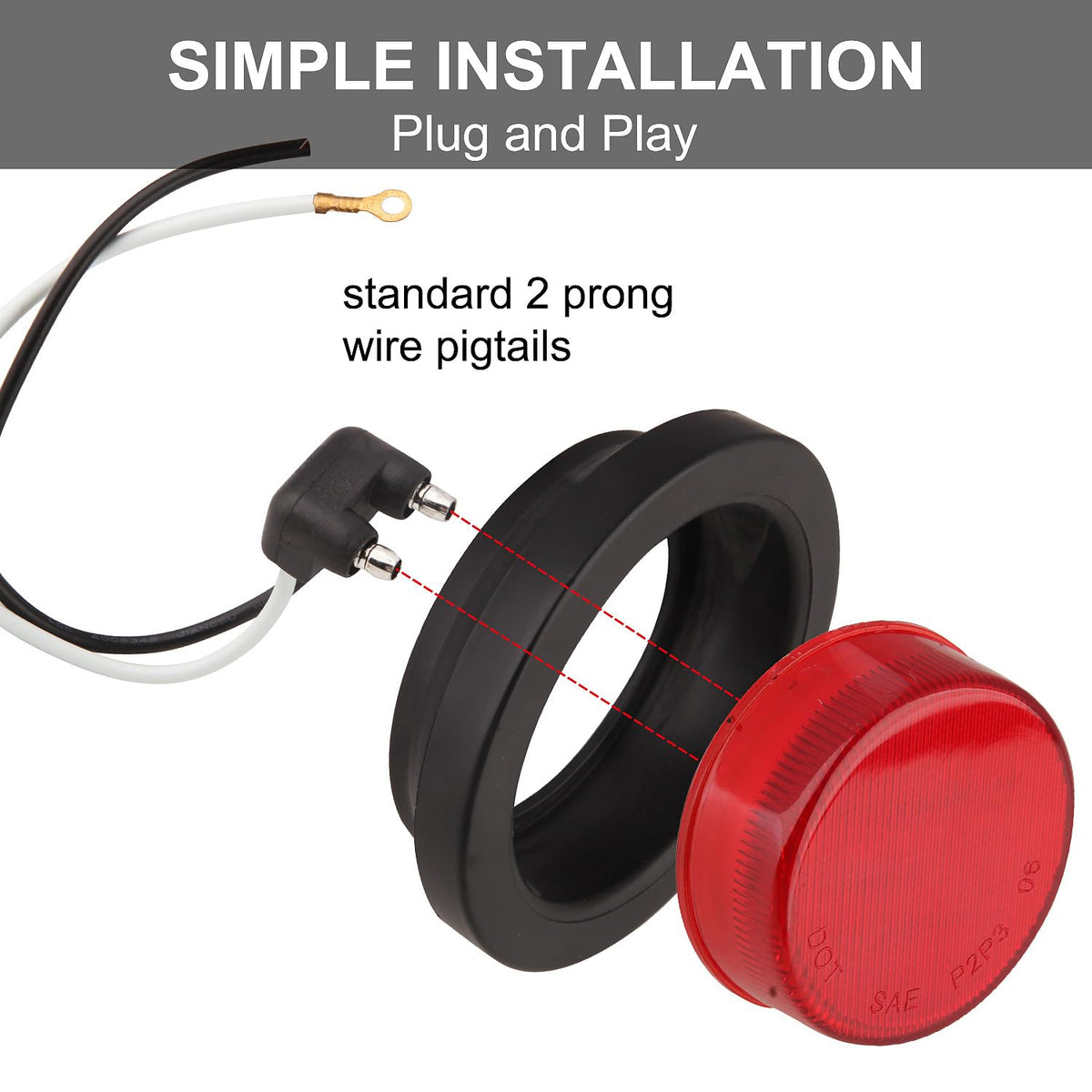 Partswcgg wiring pigtail detail shows easy two-wire 12V hookup