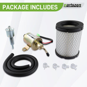 partszen full kit laid out with fuel line and clamps for straightforward installation
