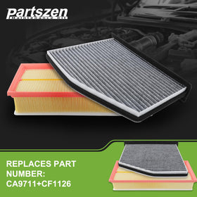 partszen cabin filter front view highlighting fitment and cleaner cabin air