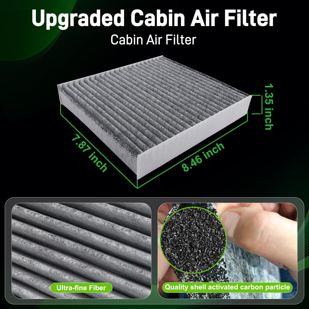 partszen engine filter pleats and rubber seal detail for reliable protection