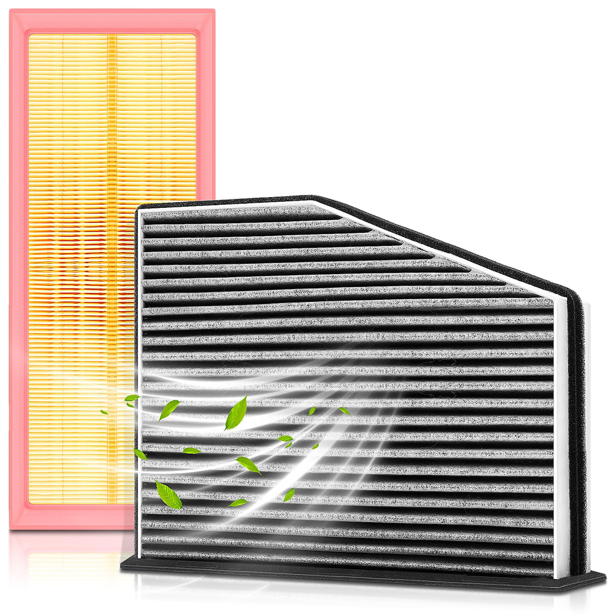 partszen engine filter front view showing correct fit and improved airflow