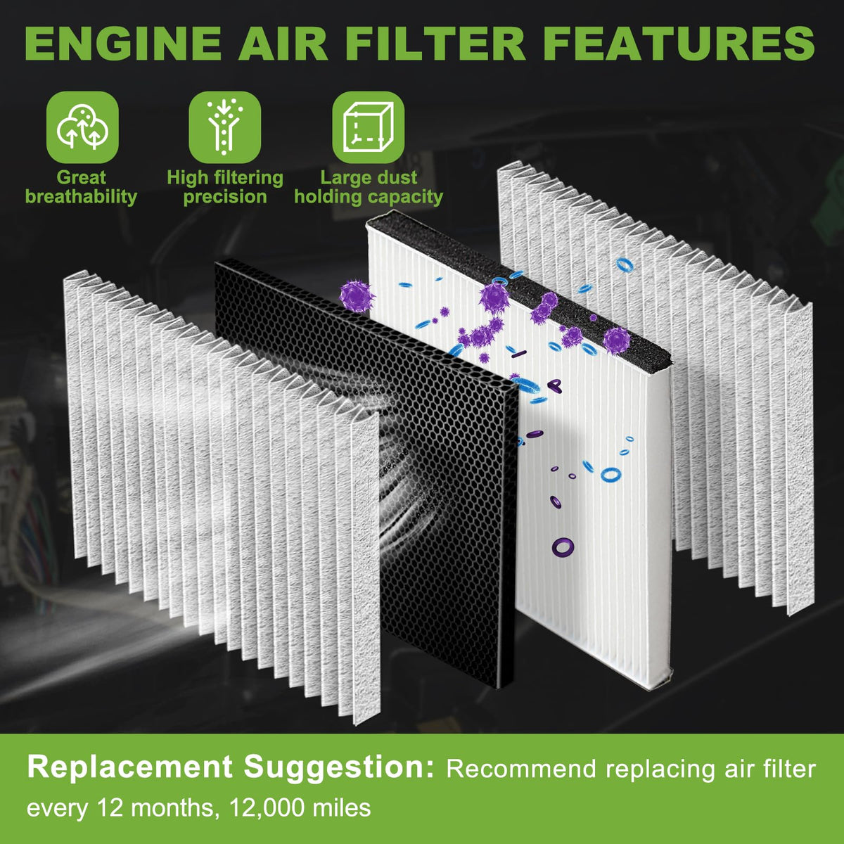 partszen filters in box with part numbers aiding easy verification and purchase