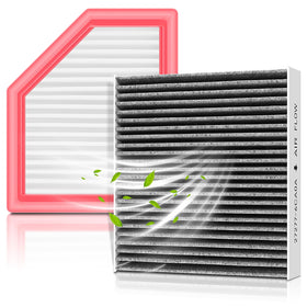 partszen front packaging showing engine and cabin filter kit benefits