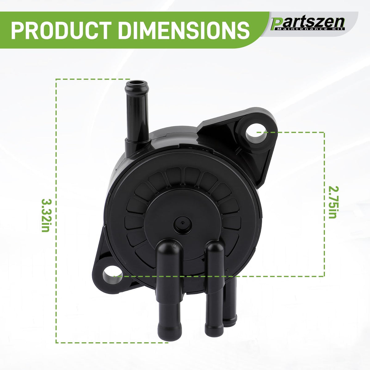 partszen fuel line with dimensions visible ensuring correct length fit