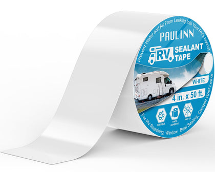 PAULINN front packaging showing white roof repair tape and benefits