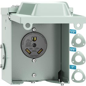 PAULINN front panel showing NEMA TT-30R receptacle and secure lock for safe hookups