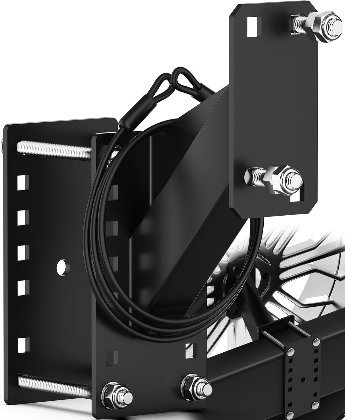 PAULINN front view mounted spare tire showing secure fit and stability