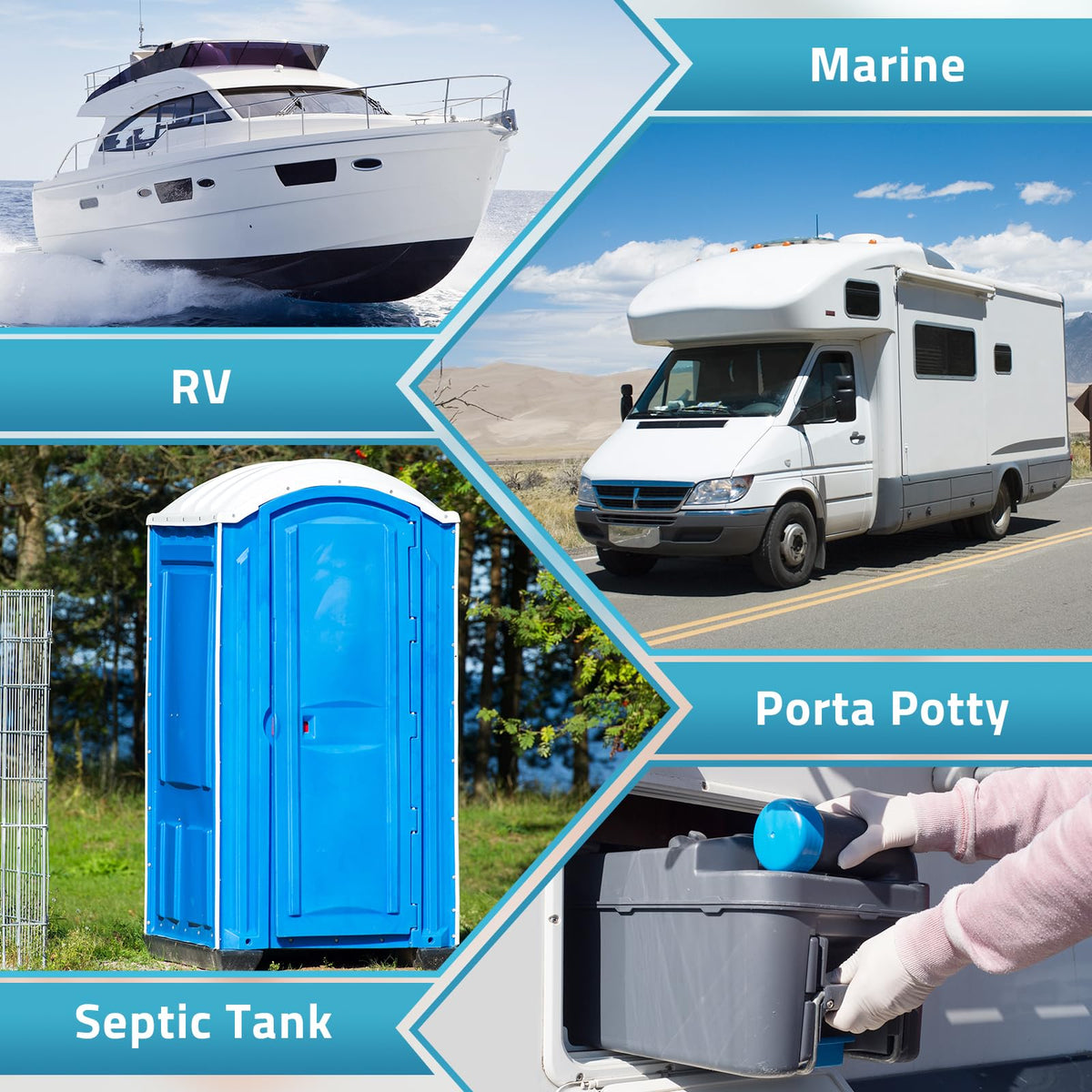 PAULINN in a camping toilet area illustrating odor control on the road