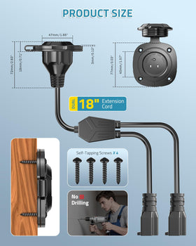PAULINN mounted on RV exterior illustrating durable outdoor power access