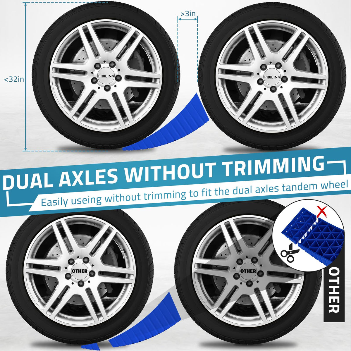 PAULINN non-slip mat and chock detail providing added traction protection