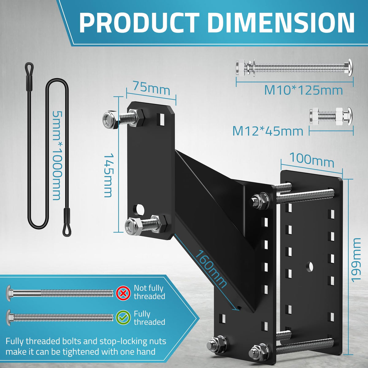 PAULINN side profile of angled mount reducing wind resistance