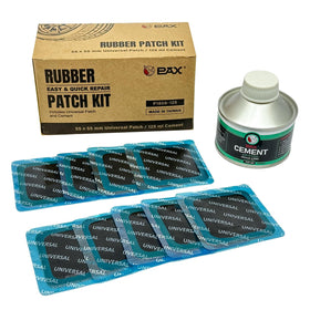 PAX front packaging showing full tire patch kit and contents for dependable repairs