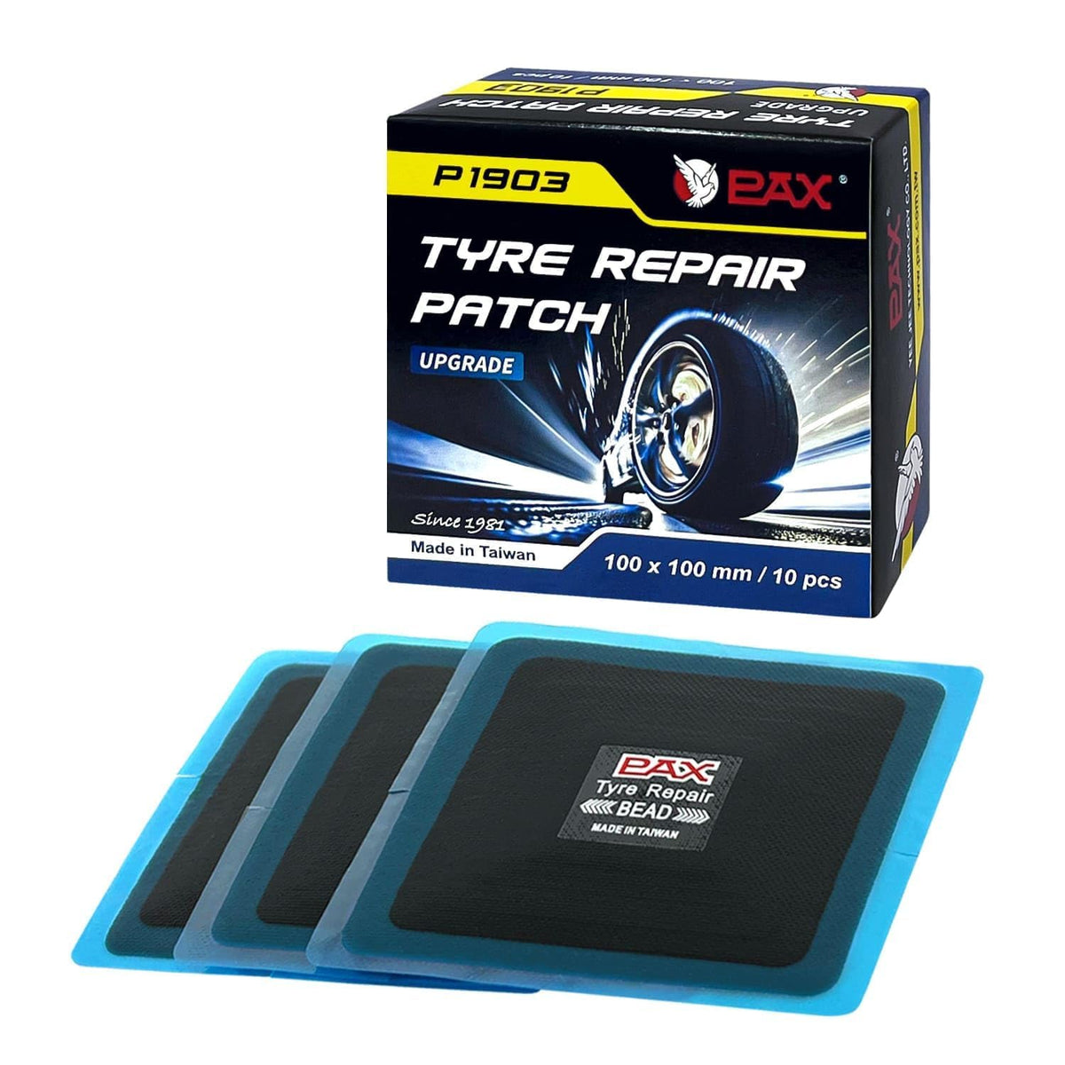 PAX front packaging showing 10-pack and patch size, quick identification benefit