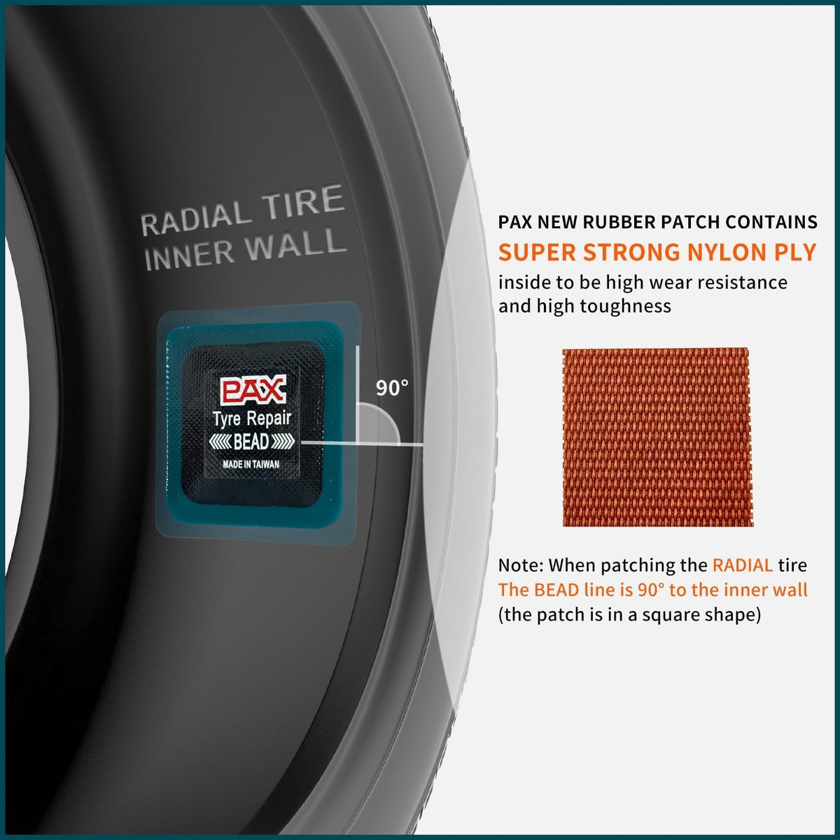 PAX in-use innerliner application showing patch placement and proper adhesion benefit