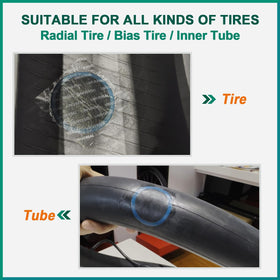 PAX patch being applied to a tire in repair scene for secure puncture fix
