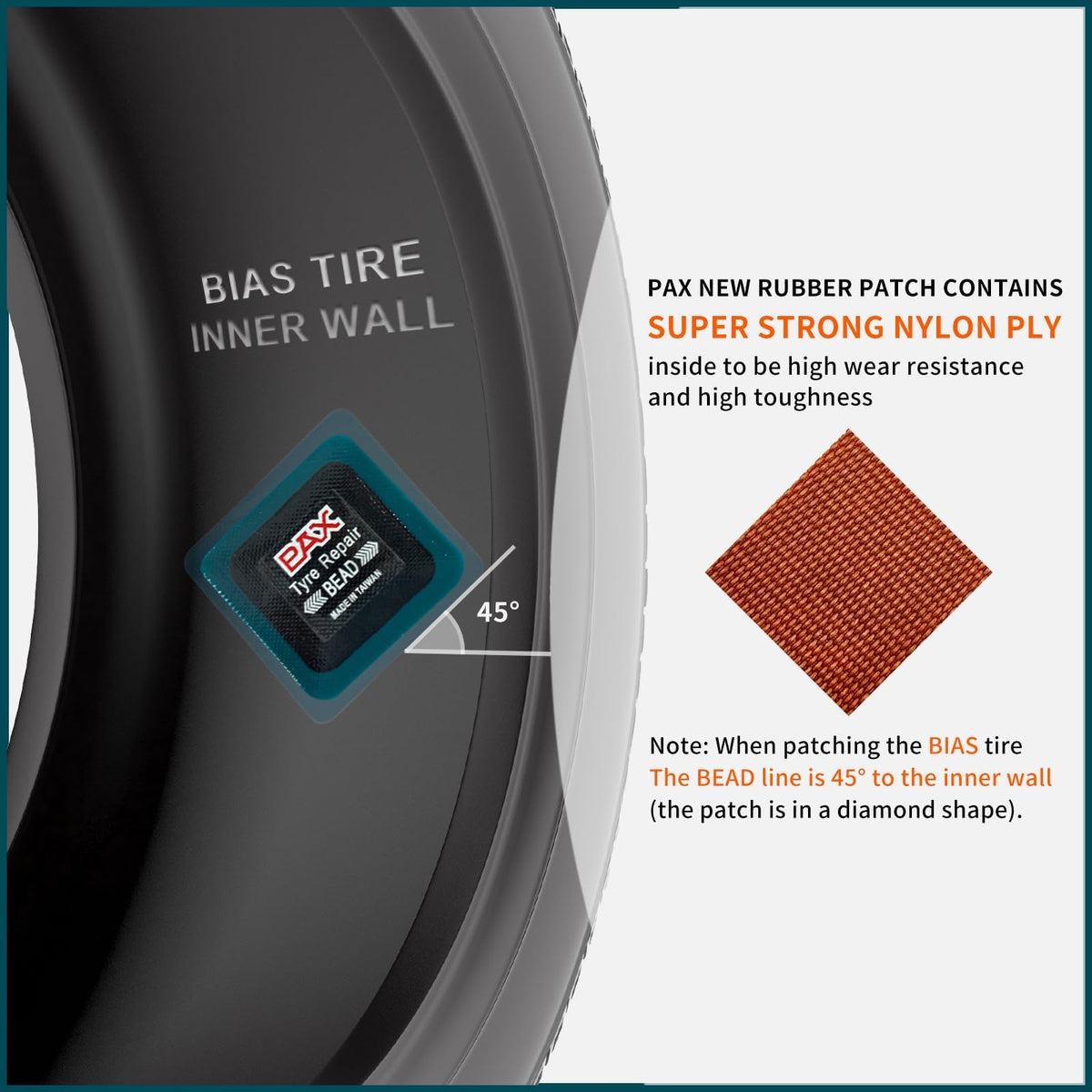 PAX size comparison 100x100mm patch next to ruler, confirms correct dimensions benefit