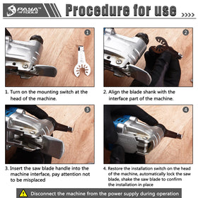 PAYA TOOLS mounted on oscillating tool demonstrating secure fit