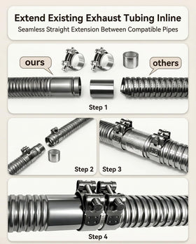 PAZLAM flex tube shaped around obstacle demonstrating neat exhaust routing in tight space