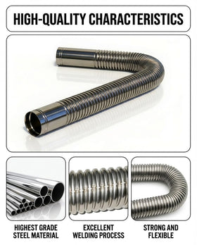 PAZLAM stainless steel clamp and straight connector detail for secure, leak-resistant joins