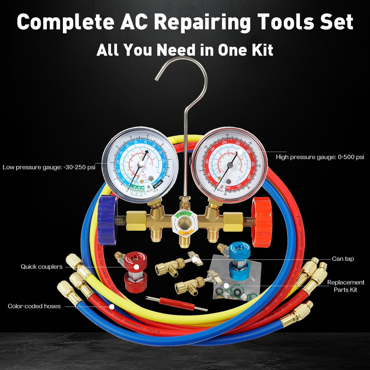 PB Motor Tech BMT kit in use on car AC system for efficient charging and diagnosis