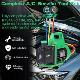 PB Motor Tech repair scene showing kit in use for efficient evacuation and charging on an AC unit