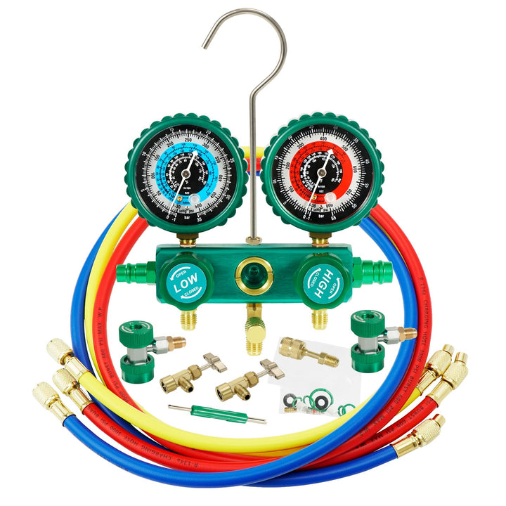 PB Motor Tech manifold front panel showing gauges and controls for clear readings