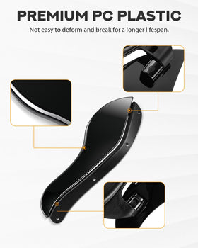 PBYMT deflector beside a helmet to show scale and easy compatibility benefit