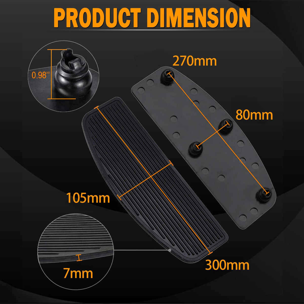 PBYMT insert installed on Harley floorboard providing stable footing