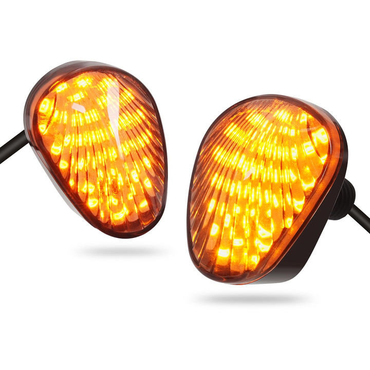 PBYMT smoked front-profile turn signal showing low-profile look and sleek styling