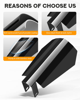 PBYMT handguards on bike in snow showing wind and splash protection