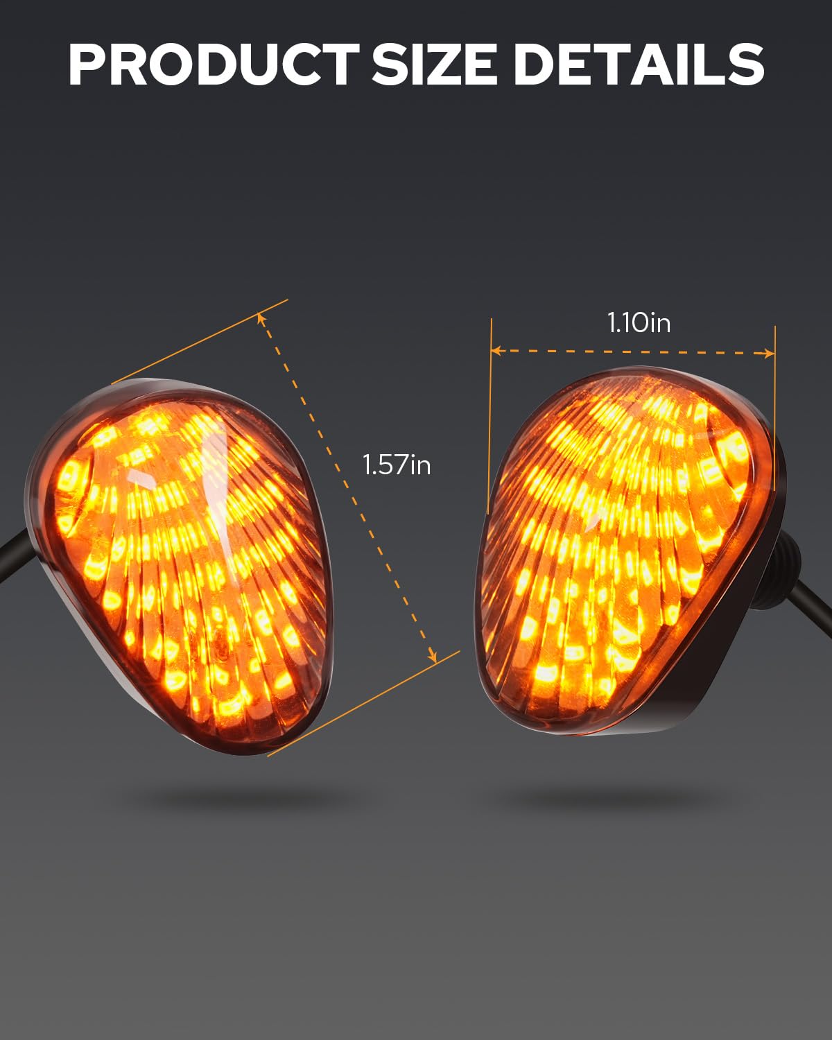 PBYMT installed on motorcycle at night improving turn signal visibility